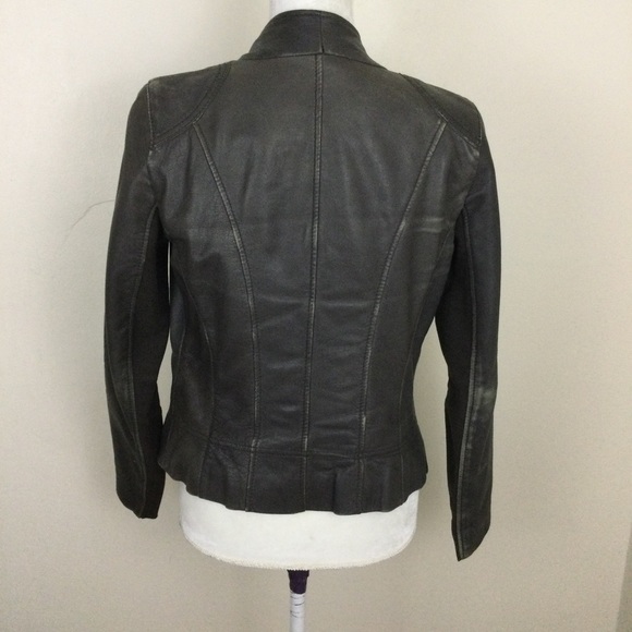 Marc New York Andrew Marc Leather Jacket Taupe Size S - Picture 3 of 7